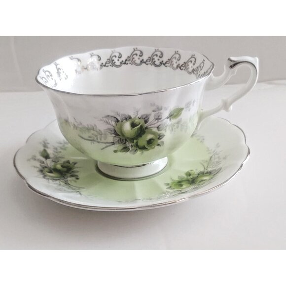 Royal Albert Avon Shape Wide Mouth Tea Cup & Saucer Set  "Noonday"  pattern - Picture 1 of 12